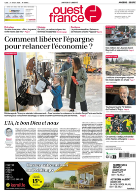 Cover of Ouest France (Angers / Segre)