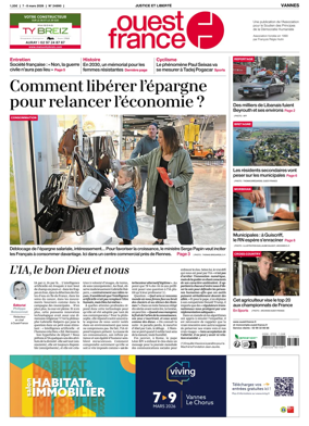 Cover of Ouest France (Vannes)