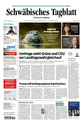 Cover of Schwabisches Tagblatt - Tubinger Chronik