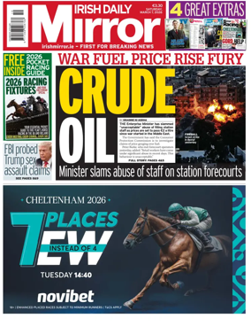 Cover of Irish Daily Mirror