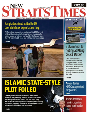 Cover of New Straits Times