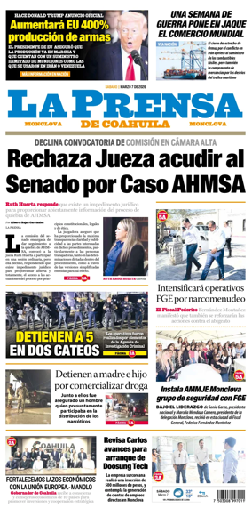 Cover of La Prensa de Coahuila