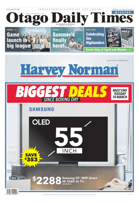 Cover of Otago Daily Times