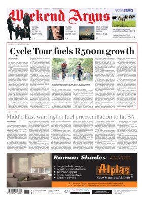 Cover of Weekend Argus (Saturday Edition)