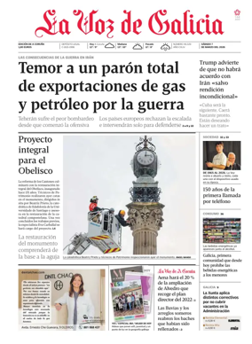 Cover of La Voz de Galicia (A Coruna)