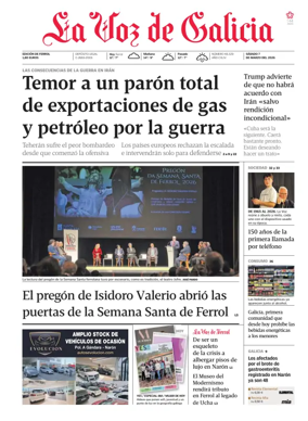 Cover of La Voz de Galicia (Ferrol)