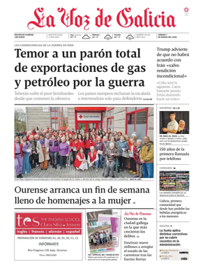 Cover of La Voz de Galicia (Ourense)