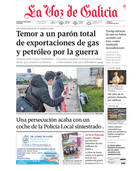 Cover of La Voz de Galicia (Pontevedra)