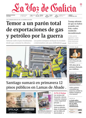 Cover of La Voz de Galicia (Santiago)