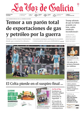 Cover of La Voz de Galicia (Vigo)