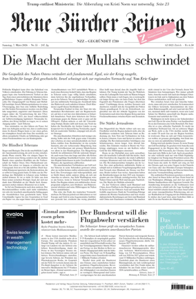 Cover of Neue Zurcher Zeitung