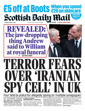 Cover of Scottish Daily Mail