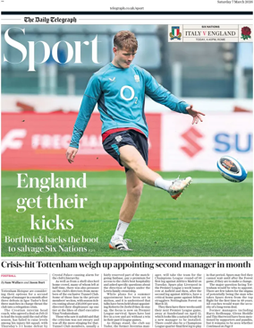 Cover of The Daily Telegraph - Sport Saturday