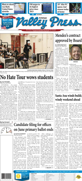 Cover of Antelope Valley Press