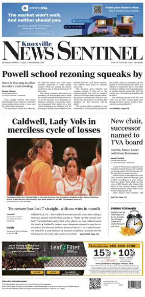 Cover of Knoxville News Sentinel