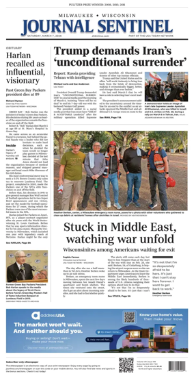 Cover of Milwaukee Journal Sentinel