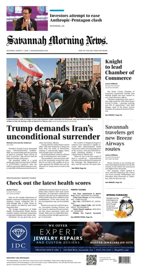 Cover of Savannah Morning News