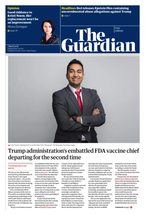 Cover of The Guardian (USA)