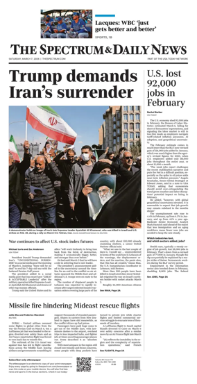 Cover of The Spectrum & Daily News