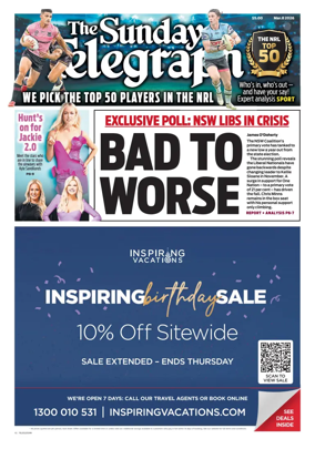 Cover of The Daily Telegraph (Sydney)