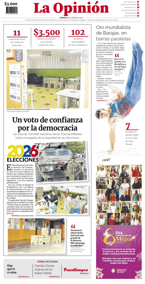 Cover of La Opinion