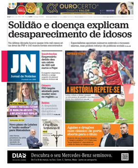 Cover of Jornal de Noticias