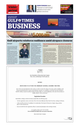 Cover of Gulf Times Business