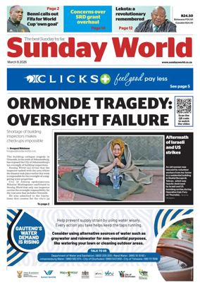 Cover of Sunday World (South Africa)