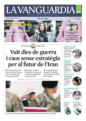 Cover of La Vanguardia (Catala)