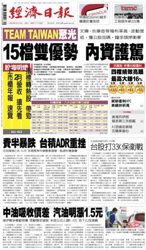 Cover of Economic Daily News (Taiwan)