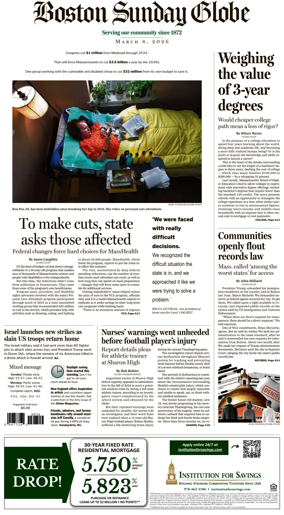 Cover of Boston Sunday Globe