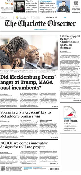 Cover of The Charlotte Observer (Sunday)