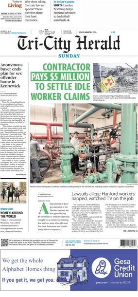 Cover of Tri-City Herald (Sunday)