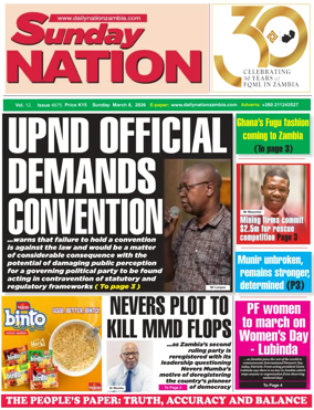 Cover of Daily Nation Newspaper