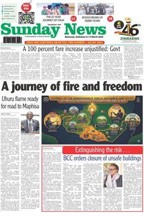 Cover of Sunday News (Zimbabwe)