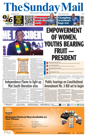 Cover of The Sunday Mail (Zimbabwe)