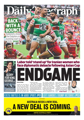 Cover of The Daily Telegraph (Sydney)
