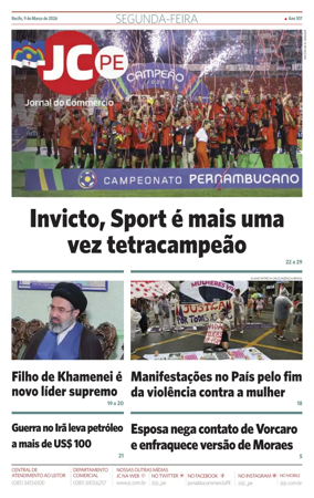 Cover of Jornal do Commercio
