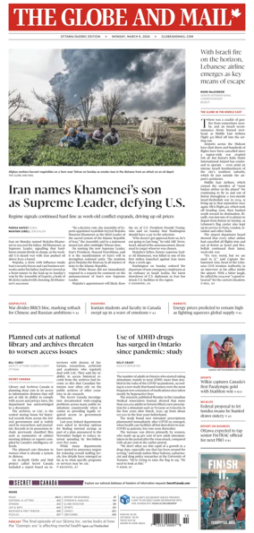 Cover of The Globe and Mail (Ottawa/Quebec Edition)