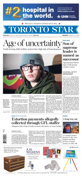Cover of Toronto Star