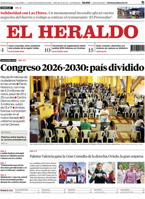 Cover of El Heraldo (Colombia)