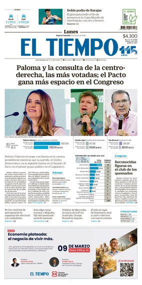 Cover of El Tiempo (Bogota)