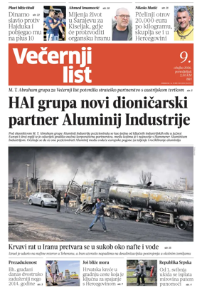 Cover of Vecernji list BiH