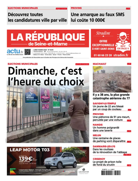 Cover of La Republique de Seine-et-Marne (Edition A-B)