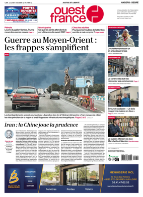 Cover of Ouest France (Angers / Segre)
