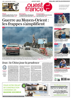 Cover of Ouest France (Challans / Saint-Gilles-Croix-de-Vie)