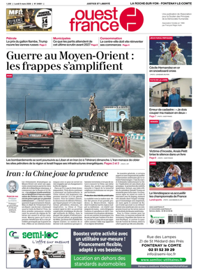 Cover of Ouest France (La Roche-sur-Yon - Fontenay-le-Comte)