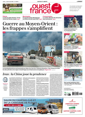 Cover of Ouest France (Lorient)