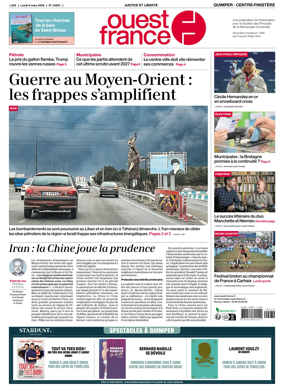 Cover of Ouest-France (Quimper Centre-Finistere)