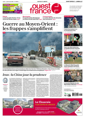 Cover of Ouest-France (Saint-Brieuc Lamballe)
